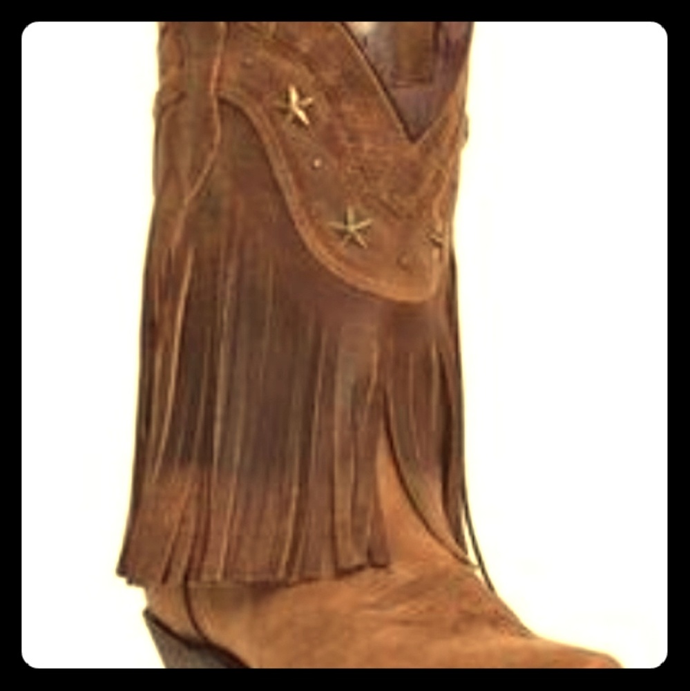 Womens fringe leather boots.